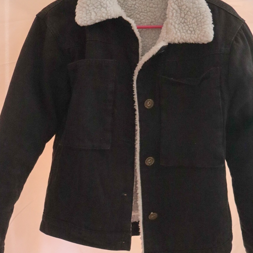 Black fluffy jacket
